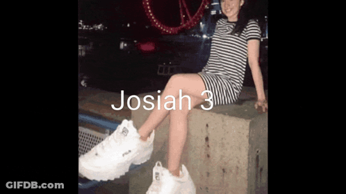 Striped Dress Girl Sitting On Ledge Josiah 3 GIF