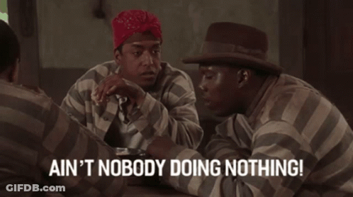 Striped Shirt Man Ain't Nobody Doing Nothing GIF