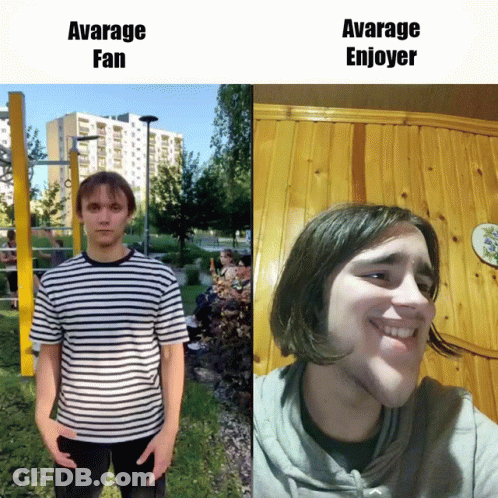Striped Shirt Man Avarage Fan Long Hair Man Avarage Enjoyer GIF
