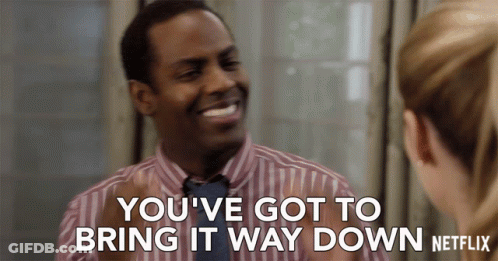 Striped Shirt Man Says You've Got To Bring It Way Down Netflix GIF