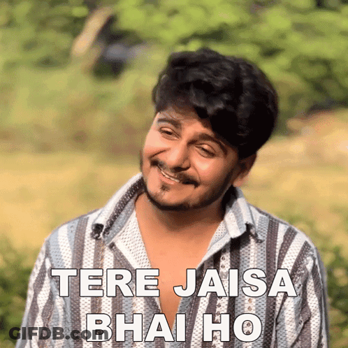 Striped Shirt Man Smiles Tere Jaisa Bhai Ho GIF