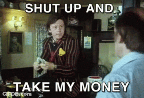 Striped Suit Man Talking Shut Up And Take My Money GIF
