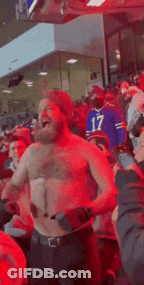 Striping Bills Mafia Fans Cheering For Buffalo Biulls GIF