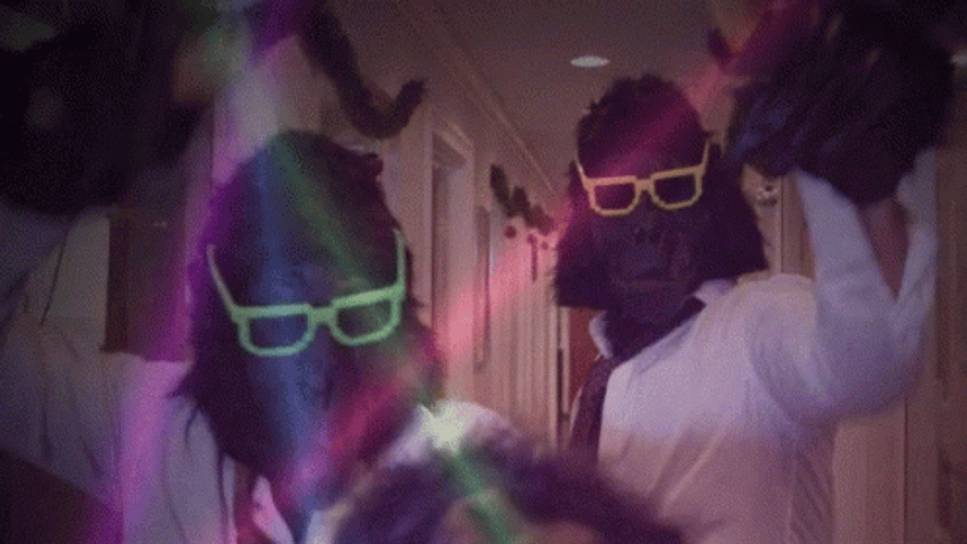 Strobe Light Monkey Rave Dancing GIF