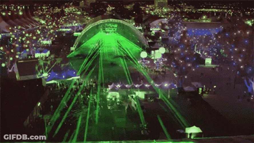 Strobe Light Neon Green Concert Stadium GIF
