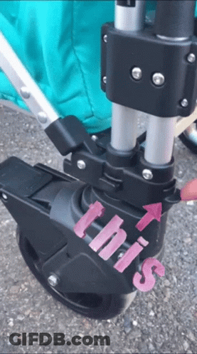 Stroller With Pink Sticker GIF