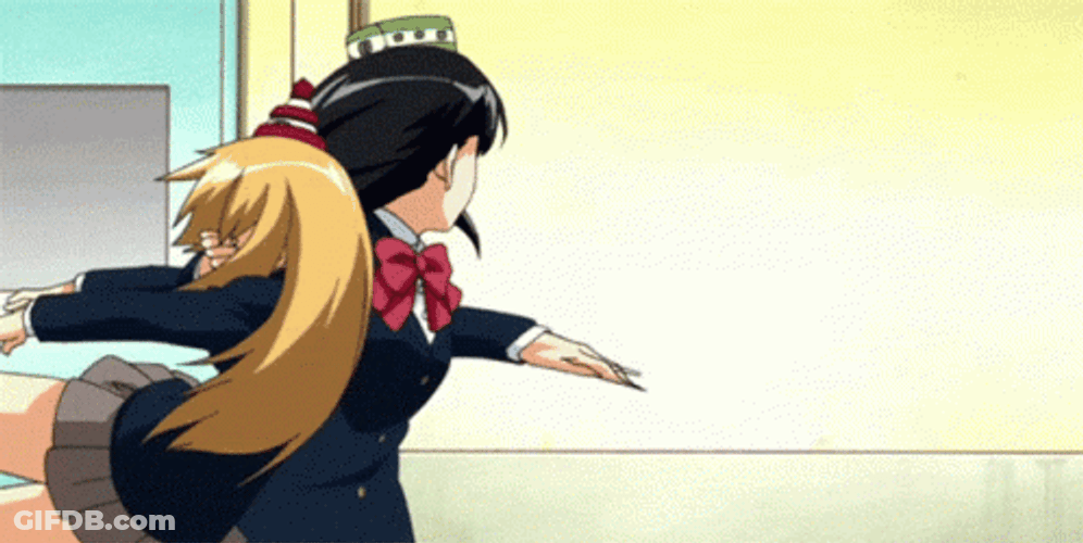 Strong Anime Highschool Girl GIF