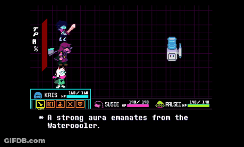 Strong Aura Emanates From Watercooler Screenshot GIF
