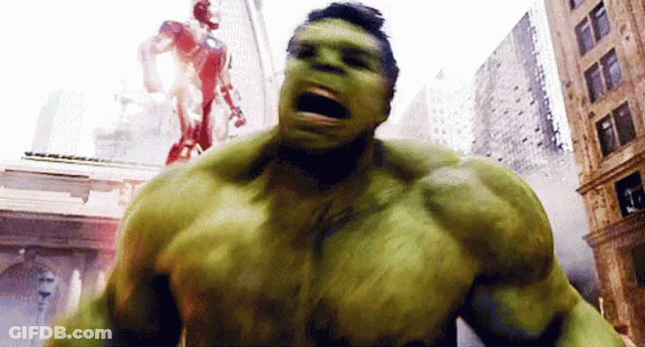 Strong Hulk Screaming GIF