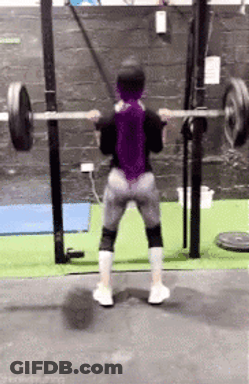 Strong Lady Working Out Lifting Barbell GIF