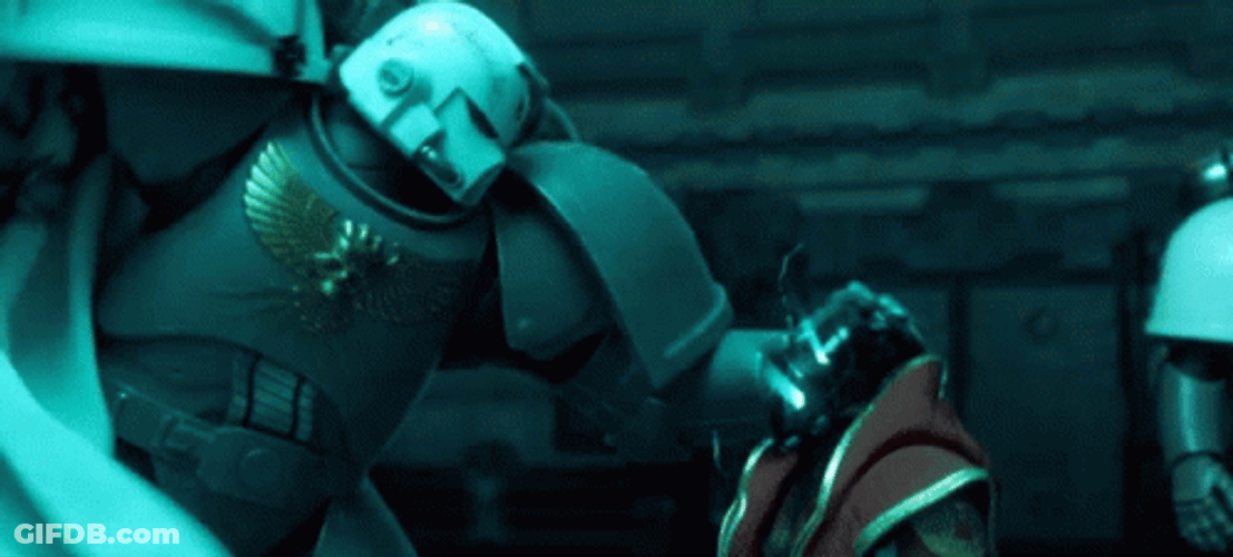 Strong Space Robot Punch Marine GIF