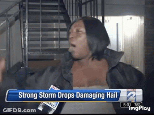 Strong Storm Drops Damaging Hail Is Being Reported On A News Channel GIF