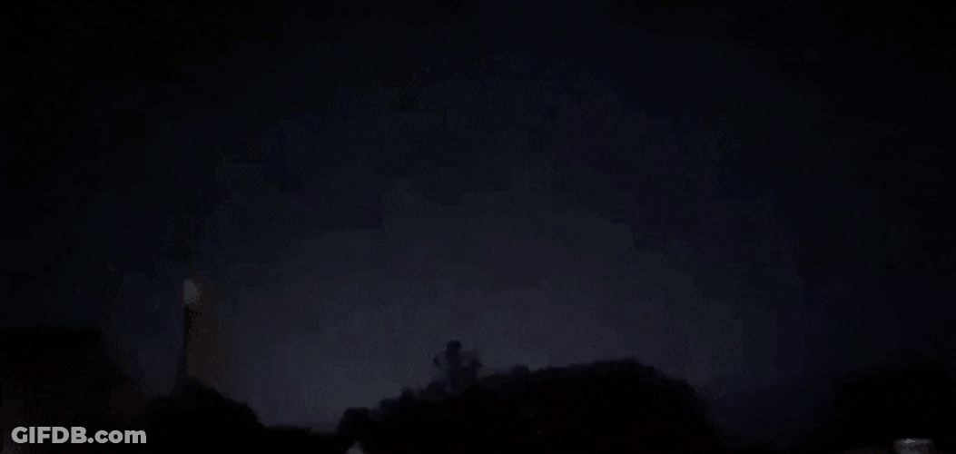 Strong White Lightning On Thunderstorm GIF
