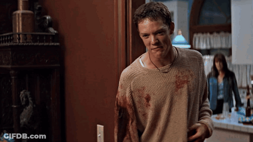 Stu Macher Bloody Shirt GIF