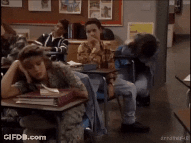Student Fall Asleep And Fell GIF