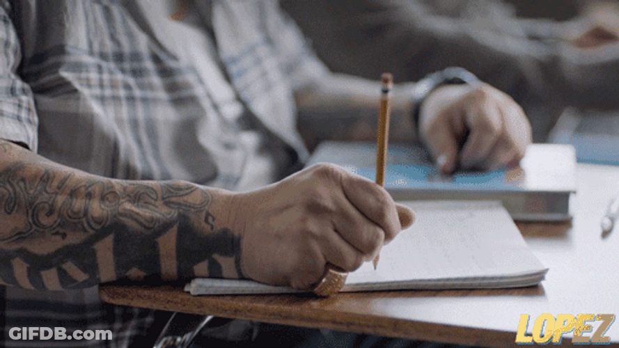 Student George Lopez Writing Notes GIF
