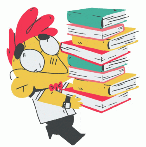 Student Holding A Bunch Of Books GIF