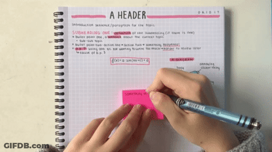Student Taking Notes About A Header GIF