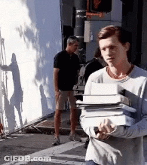 Student Tom Holland Carrying Books GIF