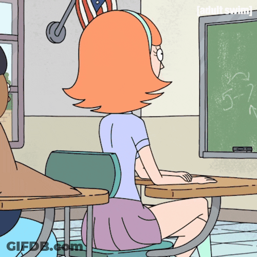 Student Turning Her Back GIF