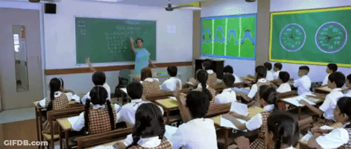 Students In Elementary School Classroom GIF