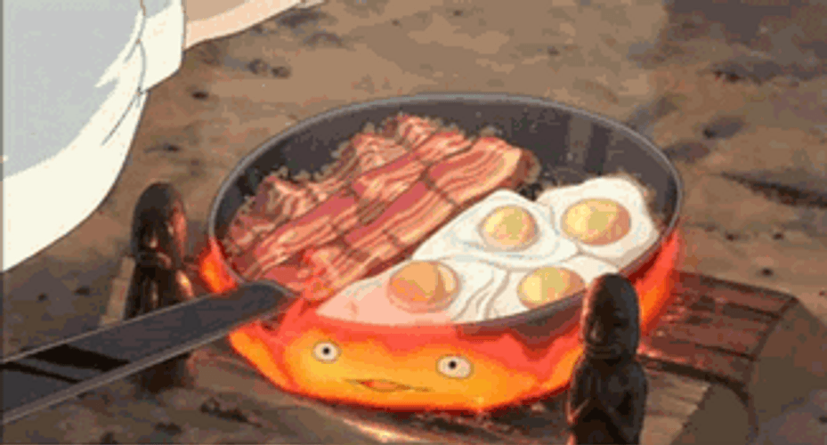 Studio Ghibli Calcifre Cooking Breakfast GIF