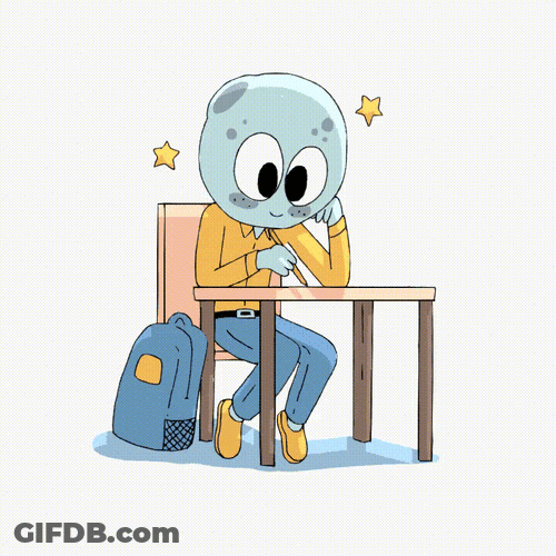 Studying Asteroid Cute Animation GIF