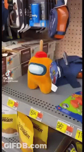 Stuffed Among Us Character Sitting GIF