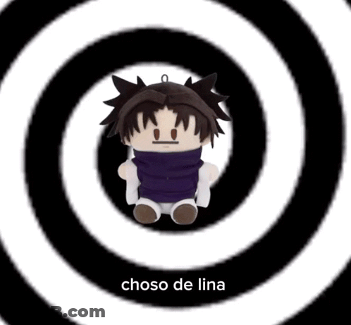 Stuffed Animal Black White Spiral Choso De Lina GIF