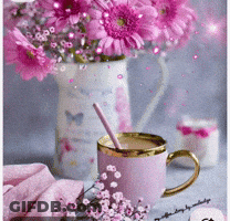 Stuffed Animal Drinking From Coffee Dispenser Saying Coffee Time GIF