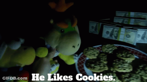 Stuffed Animal He Likes Cookies GIF