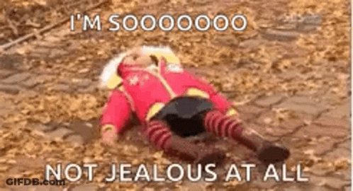 Stuffed Animal I'm Sooooooo Not Jealous At All GIF