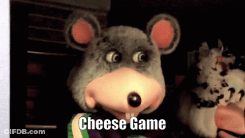 Stuffed Animal In Chuck E Cheese Mouse Costume GIF