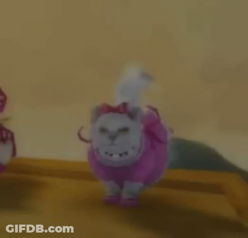 Stuffed Animal In Pink Dress And Hat GIF