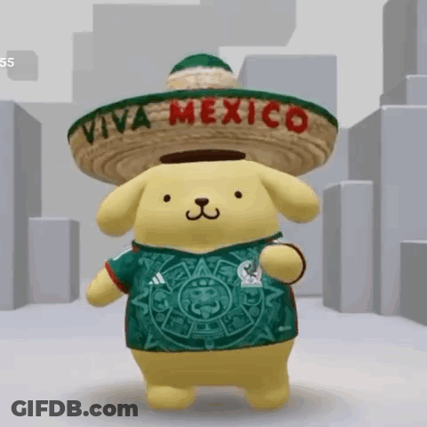 Stuffed Animal In Sombrero Saying Viva Mexico GIF