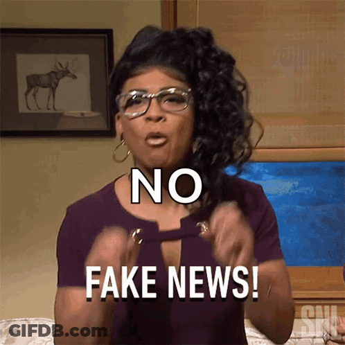 Stuffed Animal Next To Fake News Sign GIF