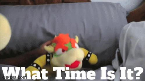 Stuffed Animal On Bed What Time Is It GIF