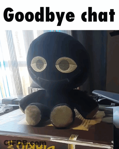 Stuffed Animal On Box Saying Goodbye Chat GIF