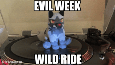 Stuffed Animal On Record Player Evil Week Wild Ride GIF