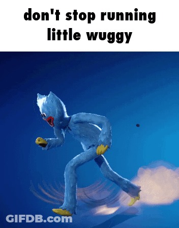 Stuffed Animal Saying Don't Stop Running Little Wuggly GIF