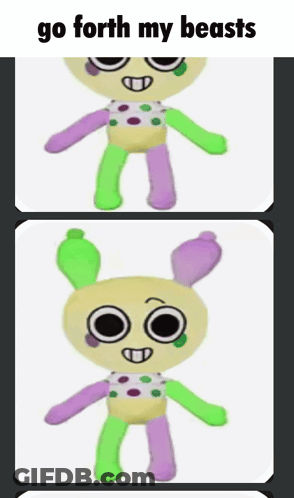 Stuffed Animal Saying Go Forth My Beasts GIF