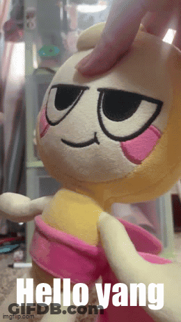 Stuffed Animal Saying Hello Yang Touched GIF