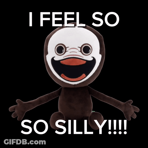 Stuffed Animal Saying I Feel So So Silly GIF