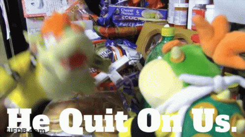 Stuffed Animal Saying I Quit GIF