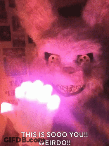 Stuffed Animal Saying This Is Sooo You Weirdo GIF