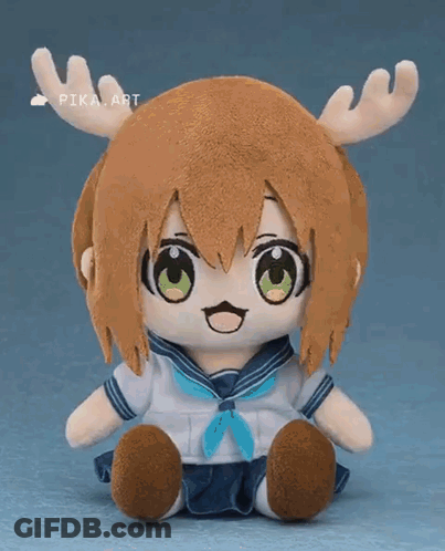 Stuffed Animal With Antlers And Sailor Suit GIF