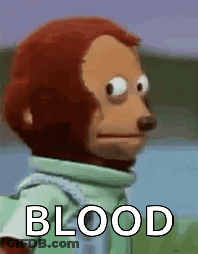 Stuffed Animal With Blood Text GIF