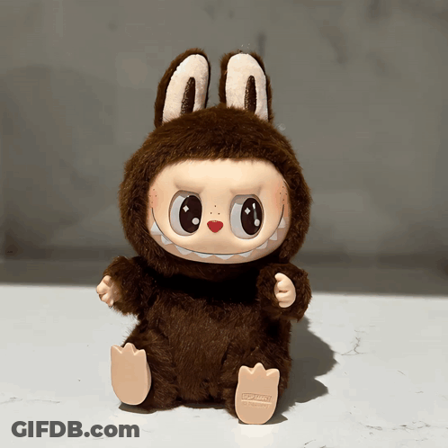 Stuffed Animal With Bunny Ears GIF