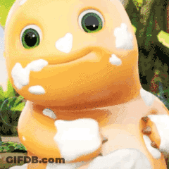 Stuffed Animal With Foam On Face GIF