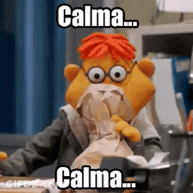 Stuffed Animal With Glasses And Red Hair At Desk With Tissues GIF